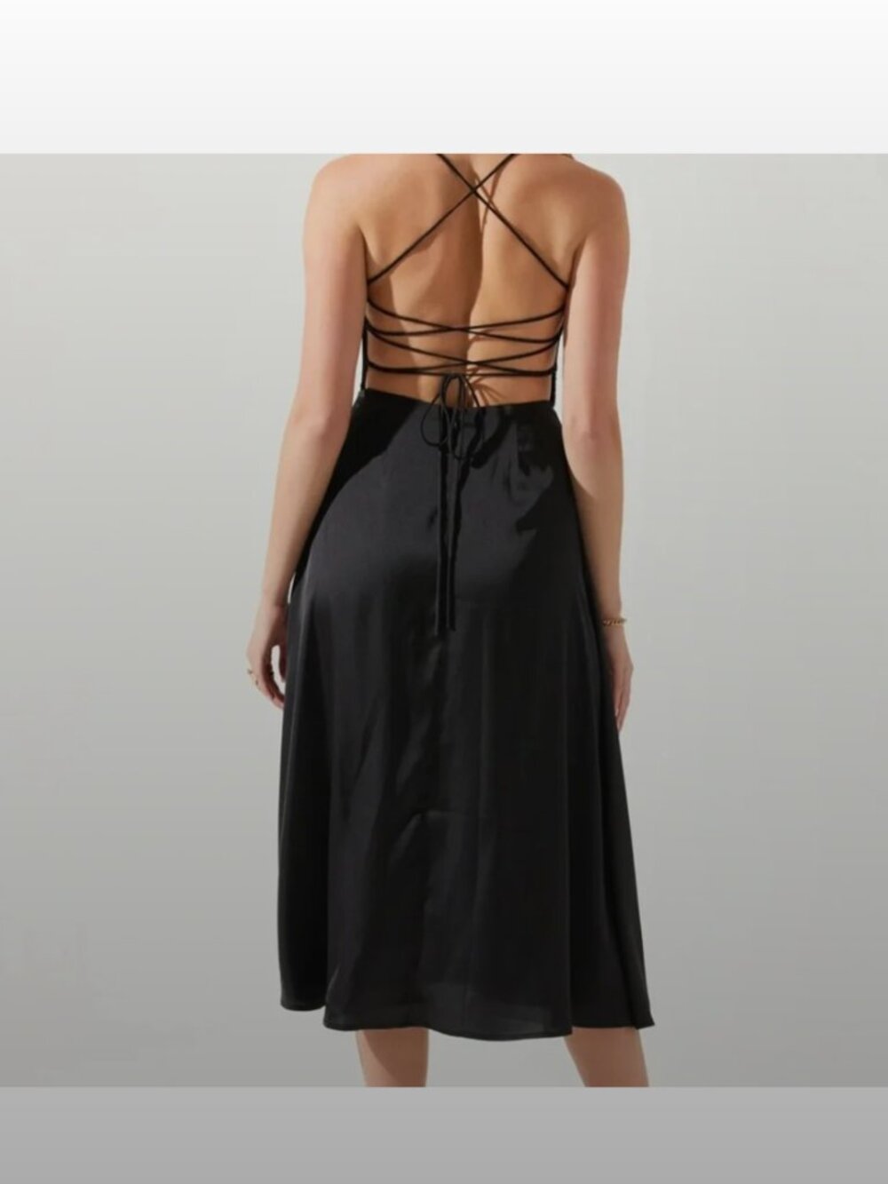 ASTR the Label Black Satin Corset Midi Dress Size S - Picture 4 of 11